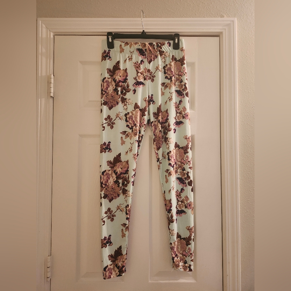 Mint Floral Leggings L/XL